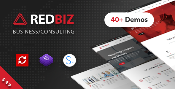 RedBiz v1.2.7 – 财务和咨询多功能主题插图