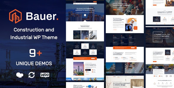 Bauer v1.20 – 建筑和工业 WordPress 主题插图