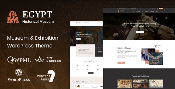 Egypt v2.1 – WordPress 博物馆和展览 主题插图