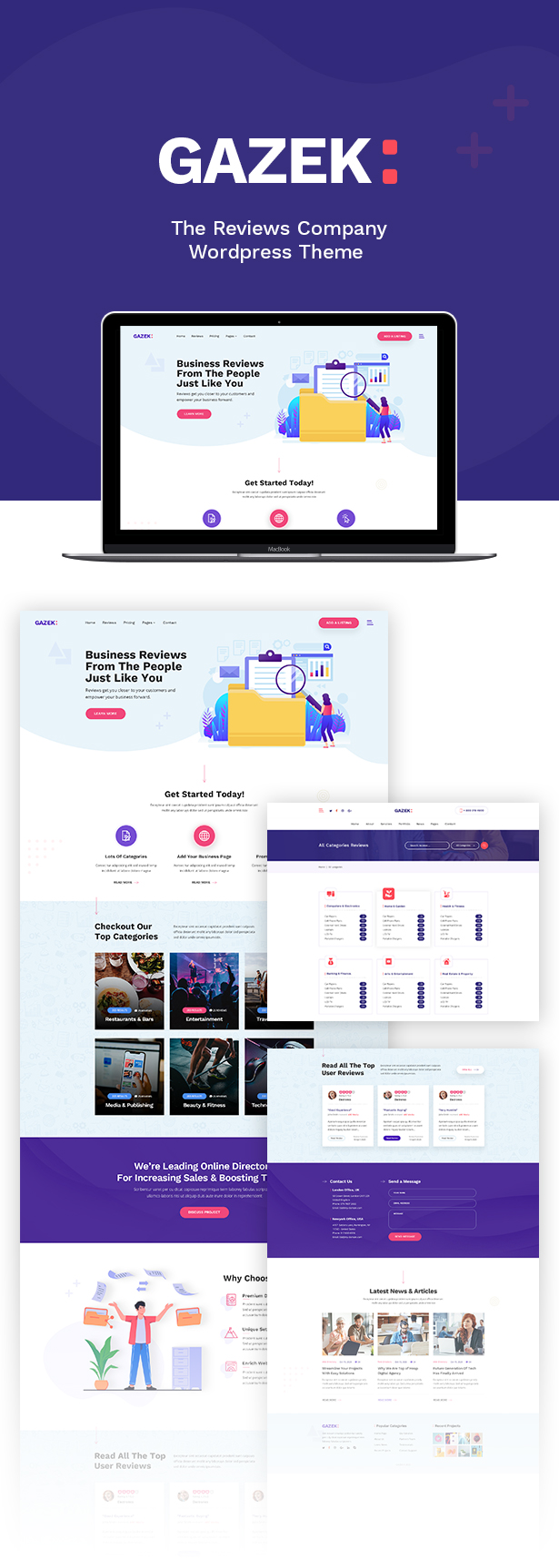 Gazek v1.3.3 – 审查和会员 WordPress 主题插图(1)