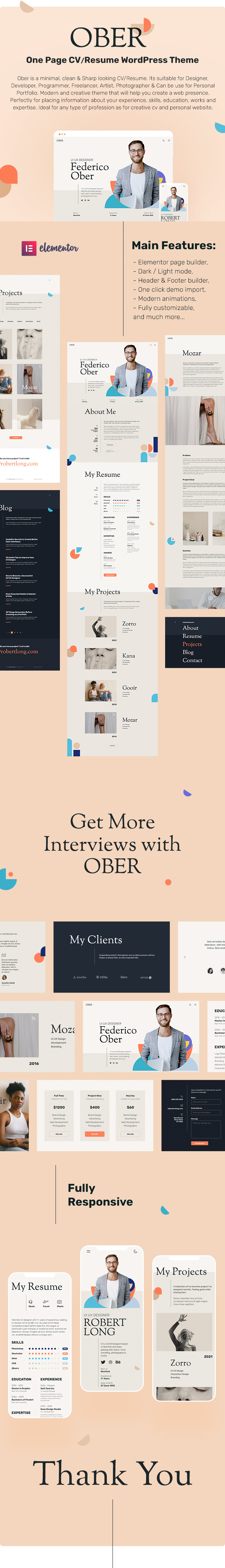 Ober v1.3.3 – WordPress 简历主题插图(1)