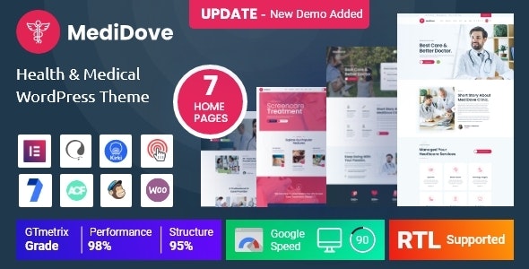 MediDove v2.2.6 – 医疗保健、家庭保健服务 WP Theme + RTL插图