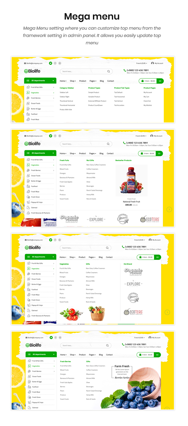 Biolife v3.0.3 – 有机食品 WordPress 主题插图(2)