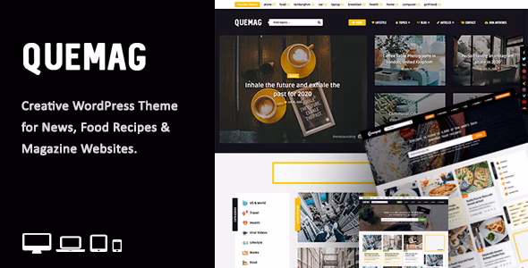 Quemag v1.6 – 博客的创意 WordPress 主题插图