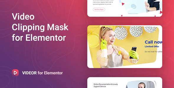 Videor v1.1.1 – Elementor 的视频剪辑蒙版插图