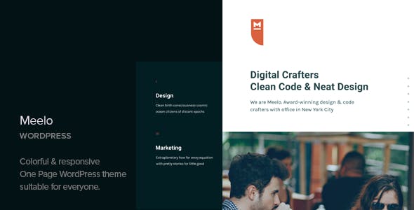 Meelo v1.4 –  WordPress 企业单页主题插图