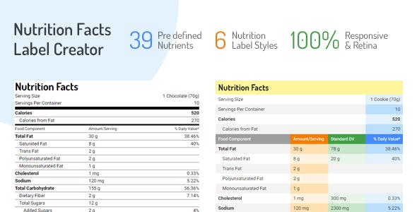 Nutrition Facts Label Creator v1.5.0插图