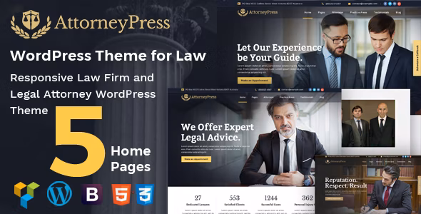 Attorney Press v2.1.4 –  WordPress 律师主题插图