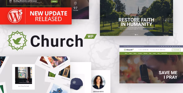 ChurchWP v2.2.0 – 教堂的当代 WordPress 主题插图
