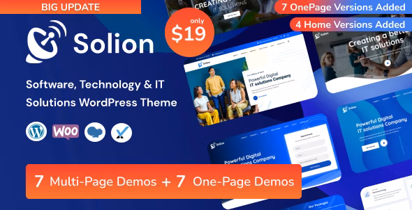 Solion v2.4 – 技术和 IT 解决方案 WordPress 主题插图