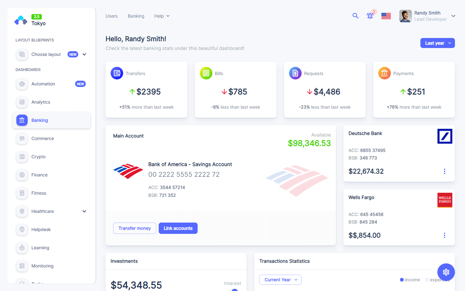 Tokyo React Typescript Admin Dashboard v3.0 – HTML5后台管理模板插图(4)