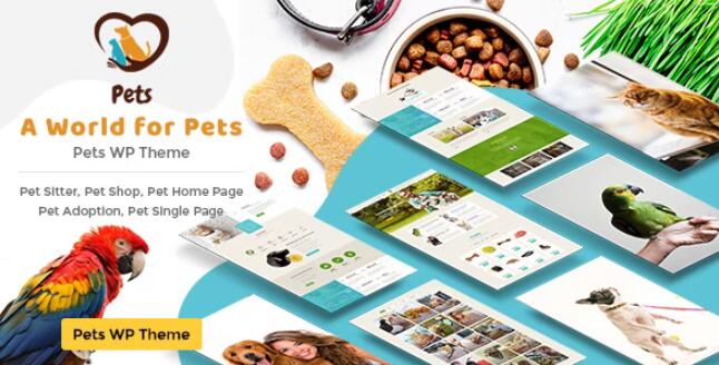 Pet World v2.3 – WordPress 狗护理和宠物店主题插图