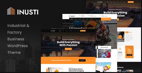 Inusti v1.0.7 – WordPress 工厂和工业主题插图
