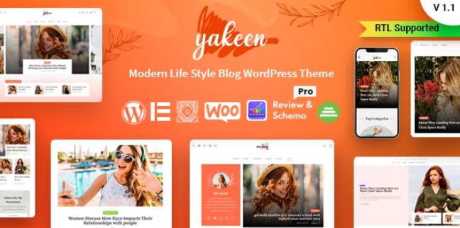 Yakeen v1.1 –  WordPress 生活方式博客主题插图