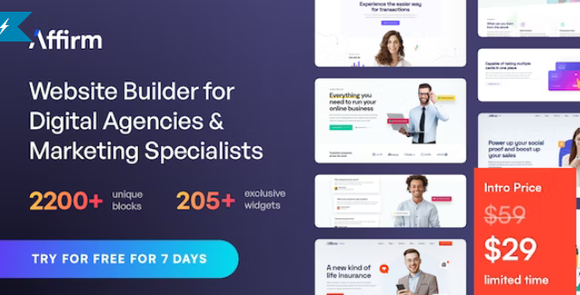 Affirm v4.1.0 – 营销和数字代理 WordPress 主题插图