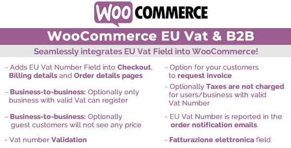 WooCommerce Eu Vat & B2B v13.0 –  WooCommerce 欧盟增值税和B2B插件插图