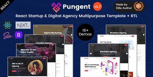 Pungent – React Multipurpose Startup & Digital Agency Template v1.7插图