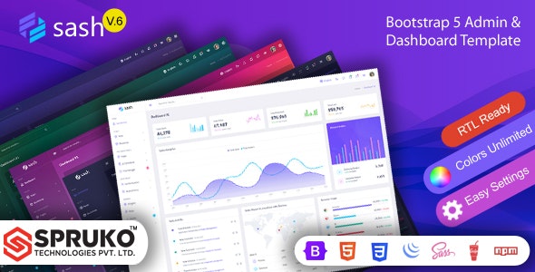 Sash V.13 – Bootstrap 5 后台管理模板插图