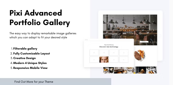 Pixi Advanced Portfolio v1.0.0 – WordPress 高级作品集画廊展示插件插图