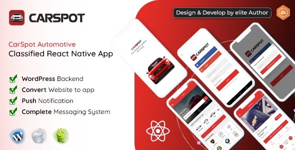 CarSpot – Dealership Classified React Native Android App + IOS V1.9.1 – 汽车经销商应用程序和网站插图