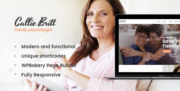Callie Britt v1.0.8 – WordPress家庭辅导心理学主题插图
