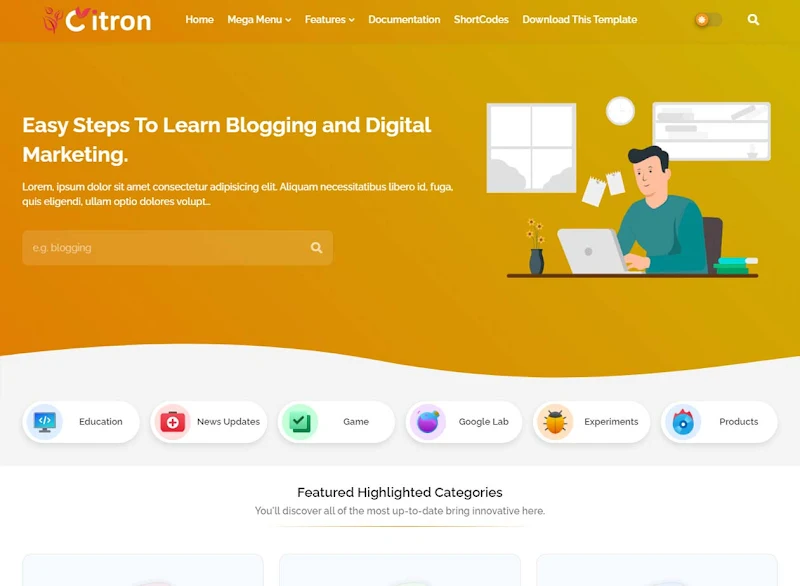 Citron v2.0 – 响应式SEO博客模板插图