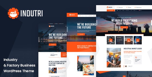 Indutri v1.2.5 – WordPress 工厂和工业主题插图