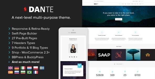 Dante v3.5.25 – 响应式多功能 WordPress 主题插图