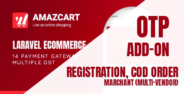 OTP add-on | AmazCart Laravel Ecommerce System CMS v1.3 (26 Sep 2023)插图