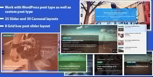 Responsive Recent Post Slider Pro v1.8（已汉化） – WordPress 幻灯片显示帖子插件插图