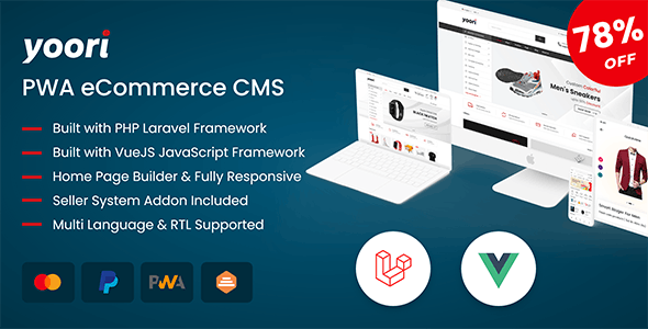 YOORI v1.9.3 – Laravel Vue 多供应商 PWA 电子商务 CMS插图