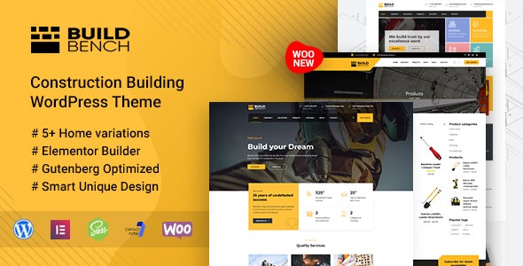 Buildbench v2.1.2 – WordPress 建筑建设主题插图