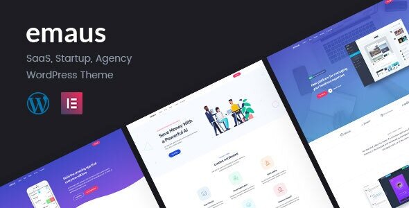 Emaus v1.4.1 – SaaS 应用和启动 Elementor WordPress 主题插图