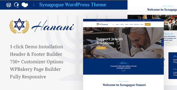 Hanani v1.2.3 –  WordPress 教堂主题插图