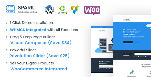Spark v2.2.5 – WordPress响应式WHMCS 托管主题插图