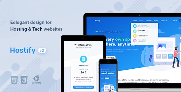 Hostify v1.0 – 托管 HTML 和 WHMCS 模板插图