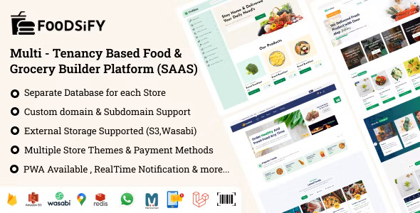FOODSIFY  V1.6 – 基于多租户的食品杂货和电子商务构建平台 (SAAS)插图