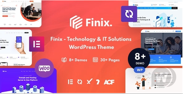 Finix v1.6 – 技术和 IT 解决方案 WordPress 主题插图