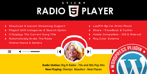 Sticky Radio Player v3.4 – WordPress 播放器插件插图