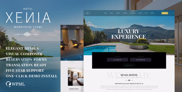 Hotel Xenia v2.5.0 – WordPress 度假村预订主题插图