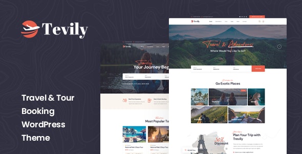 Tevily v1.1.3 - WordPress 旅游预订主题插图