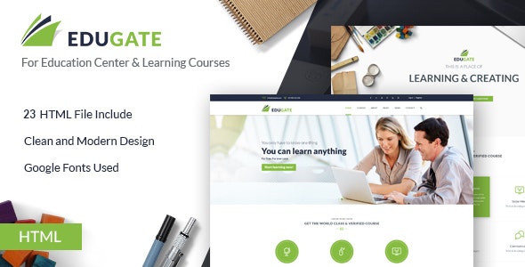EduGate v2.3.1 – 教育 HTML 模板插图