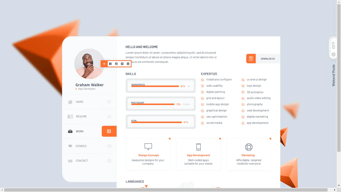 Kijat v1.0 – WordPress 简历主题插图