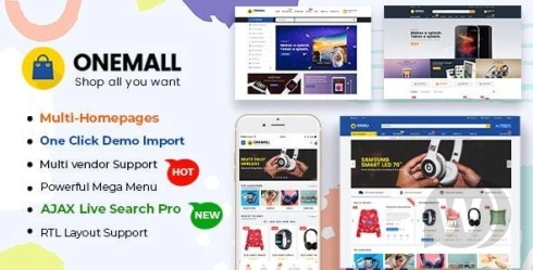 OneMall v1.9.2 – WordPress 电子商务市场 主题(包括移动布局)