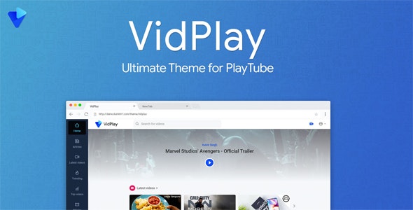 VidPlay v3.1 – PlayTube 主题