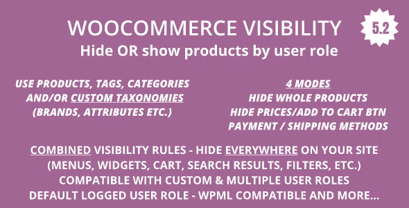 Woocommerce Visibility v5.2 – WooCommerce 按用户角色隐藏产品、类别、价格插图