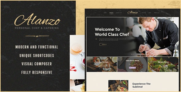 Alanzo v1.0.6.1 – WordPress 厨师和餐饮主题插图