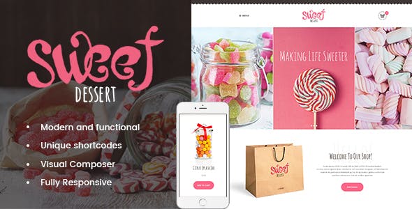 Sweet Dessert v1.1.7 – WordPress 甜品主题插图