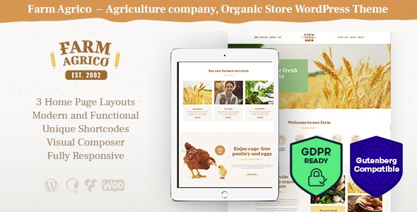 Farm Agrico v1.3.7 – WP 农业商业主题插图