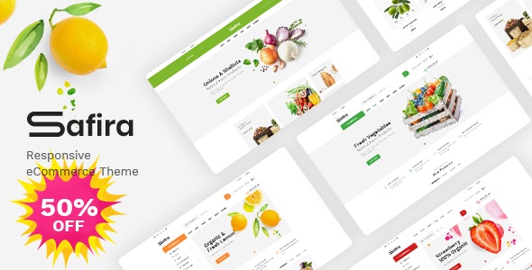 Safira v1.1.0 – WooCommerce WordPress 食品和有机主题插图